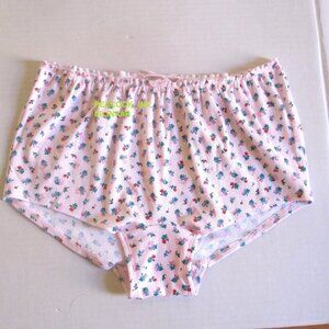 VICTORIA'S SECRET PINK Tie Back Ruffled Cotton Boyshort Shortie Panty XL Ribbed